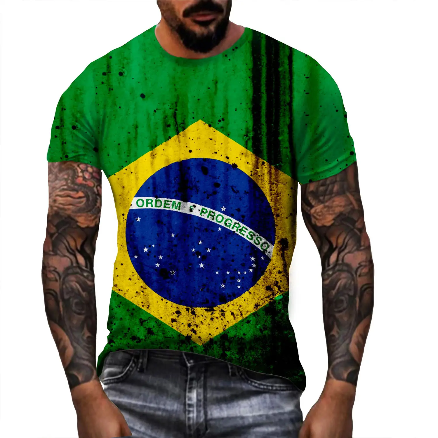 Brazil Flag Hip Hop T Shirt Men Women 3D Printed Oversized T-shirt Harajuku Style Summer Short Sleeve Tee Tops