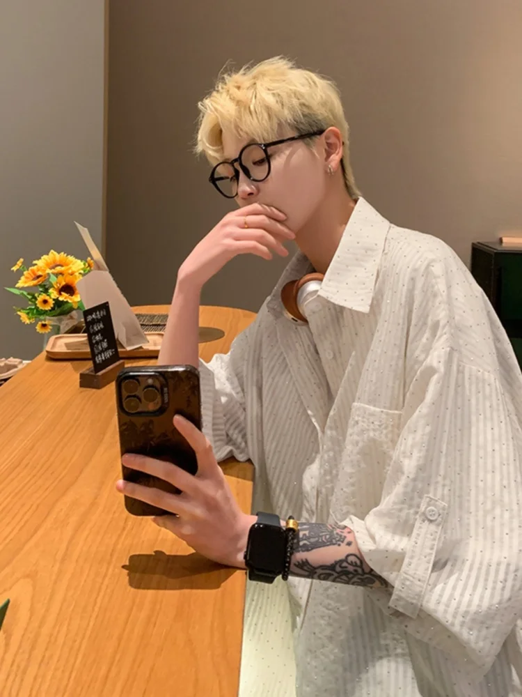 

Мужская летняя тонкая рубашка с коротким рукавом, свободного кроя, в ретро-стиле, модная, в стиле lazy style, с рукавом до локтя, молодежная, повседневная, модная одежда