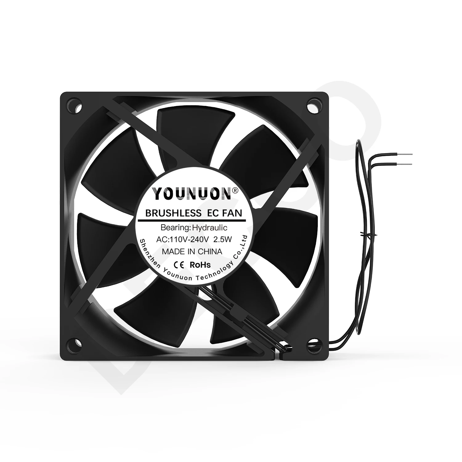 YOUNUON-ventilador de escritorio de piezas, 1 AC110V-240V, 80x80x25mm, 2 cables, Hydraul, doble bola, Axial, para estante de servidor, refrigeración de cajas industriales