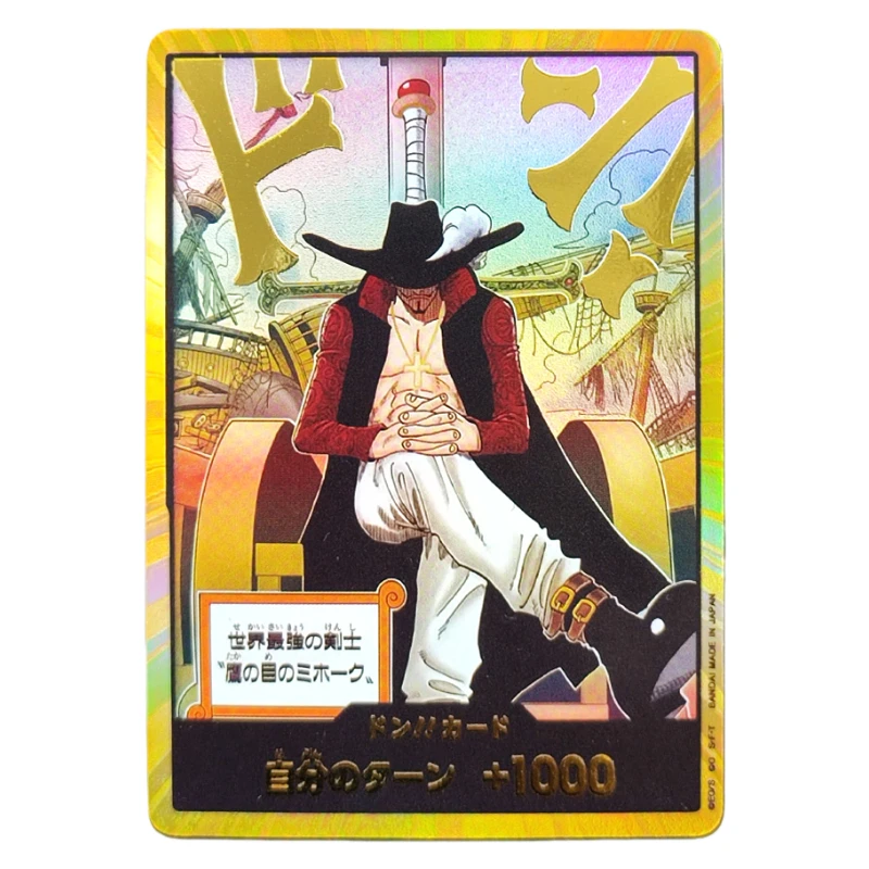  Proxy One Piece GOLD DON!! Dracule Mihawk GOLD OP14 THE AZURE SEA SEVEN Japanese - NM Collection TCG Anime Card