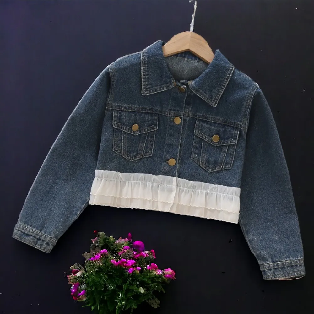 

Baby Children Outfits Kids Denim Jacket for Girls Coat School Uniform Outwear Autumn Spring Teenagers Costumes 5 7 9 12 13 Years