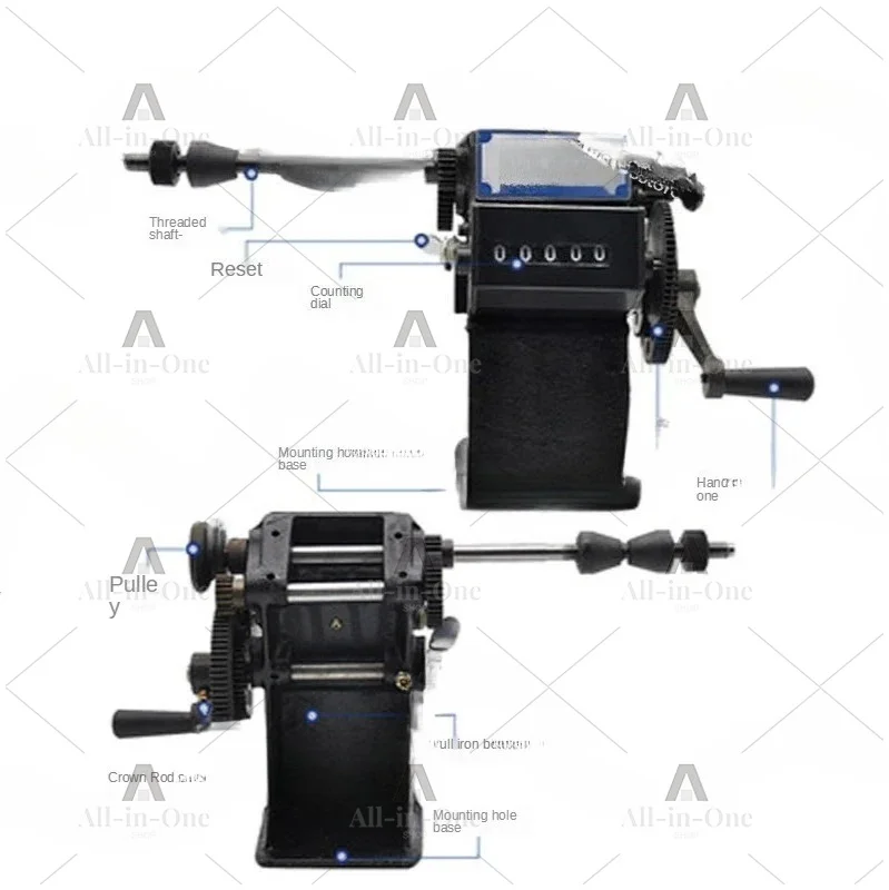 0728  RW-1 Manual Winding Machine Dual-purpose Hand Coil Counting Winding Machine Winder 0-9999 Count Rang