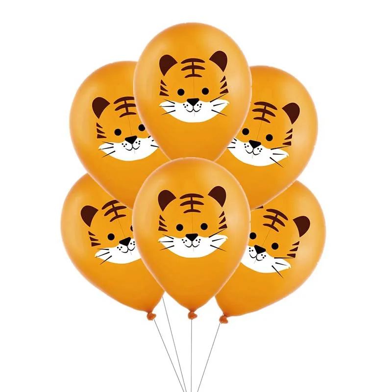 5 Stück Dschungeltier-Luftballons Löwen Tiger Giraffen Safari-Tier Latex-Ballons für Geburtstag Babyparty Hochzeit Partydekoration – Detail 2