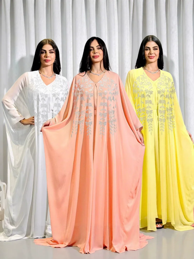 

Dubai Arab Middle East Party Clothing Muslim Luxury Fashion Robe Fashion Hot Diamond Casual Dinner Islamic Ramadan Dress