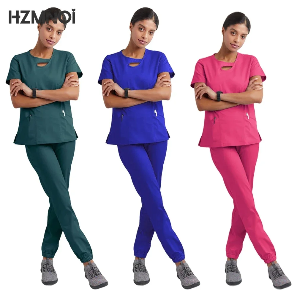 Slim Fit Medische Scrubs Uniform Vrouwen Scrub Sets Verpleging Accessoires Ziekenhuis Chirurgie Jurken Tandheelkundige Kliniek Spa Salon Werkkleding