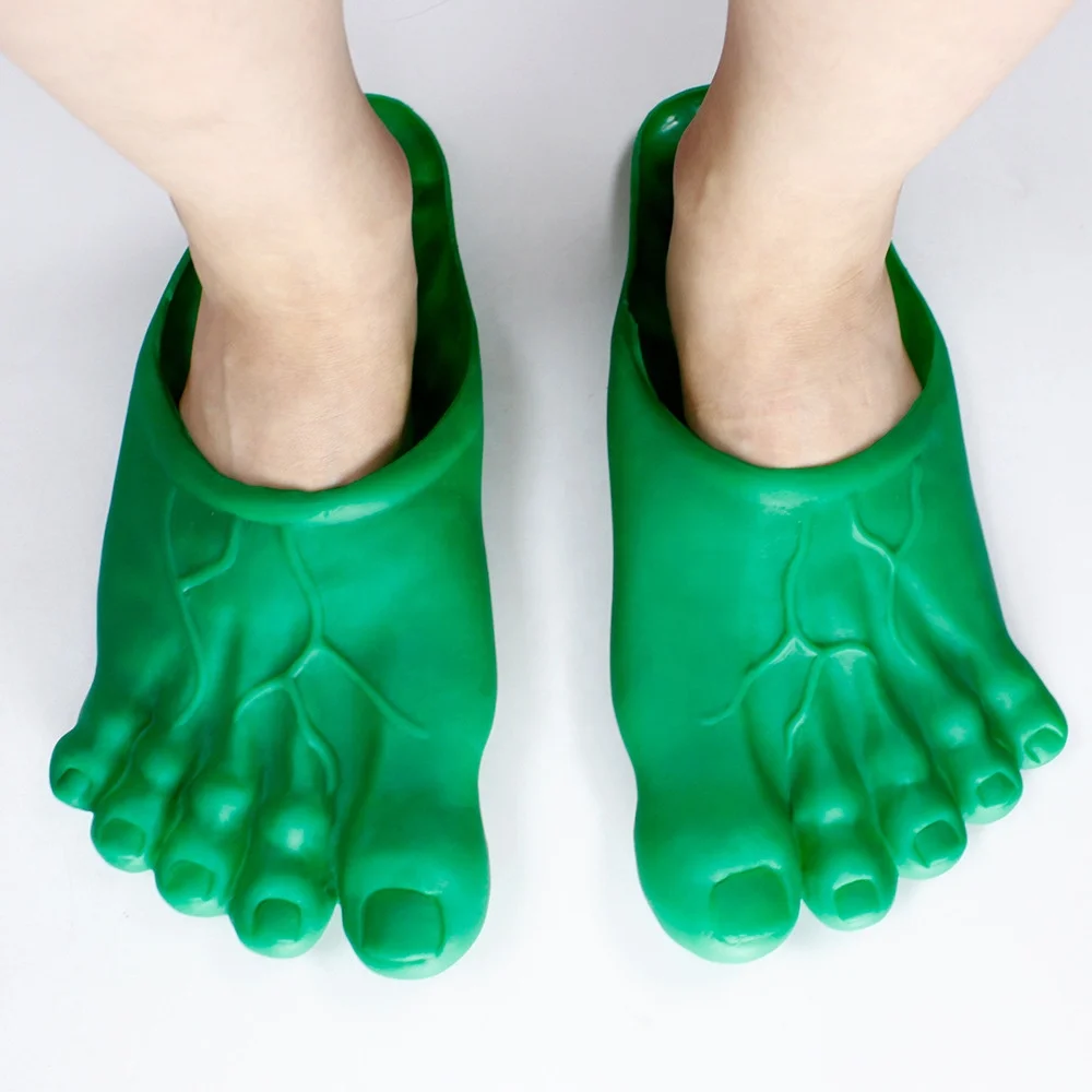 Slide Slippers Funny Slippers Trick Simulation Big Feet Shoes Bare Feet Fairy Spoof Hulk Five-fingered Shoes Slippers