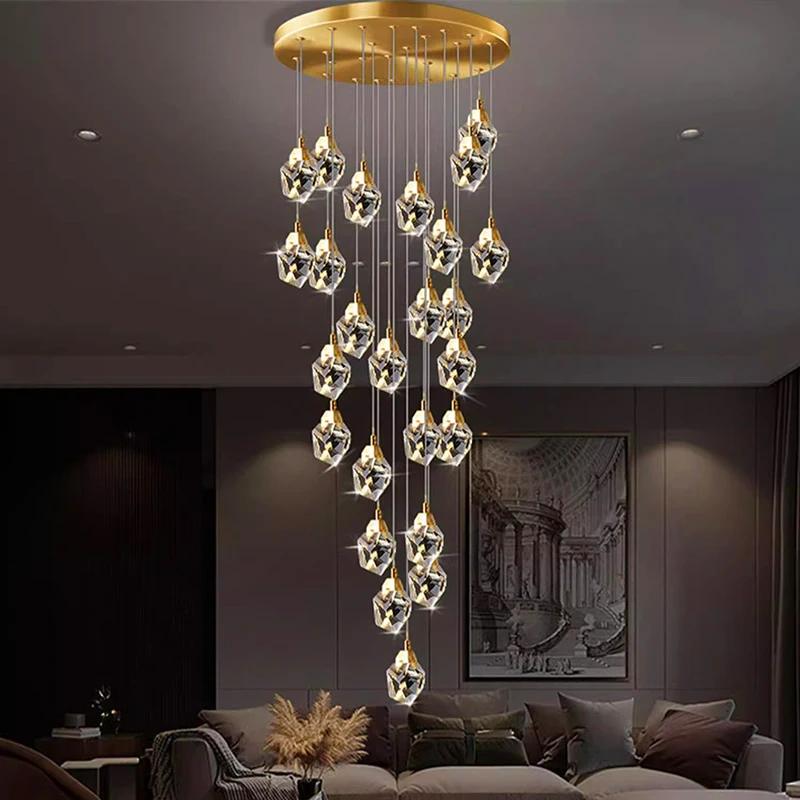 Modern home decor led lights pendant light lamps forstaircase Chandeliers for living room hanging light indoor lighting