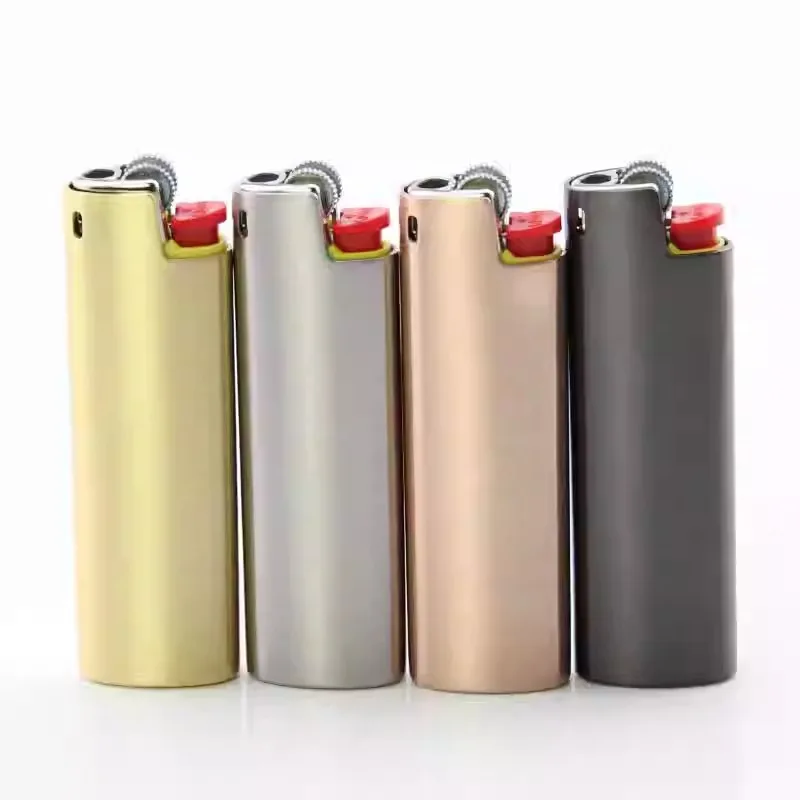 Zinc Alloy Pattern Metal Lighter Case For Gas Lighter Bic J3 Protective Shell Explosion-Proof Box