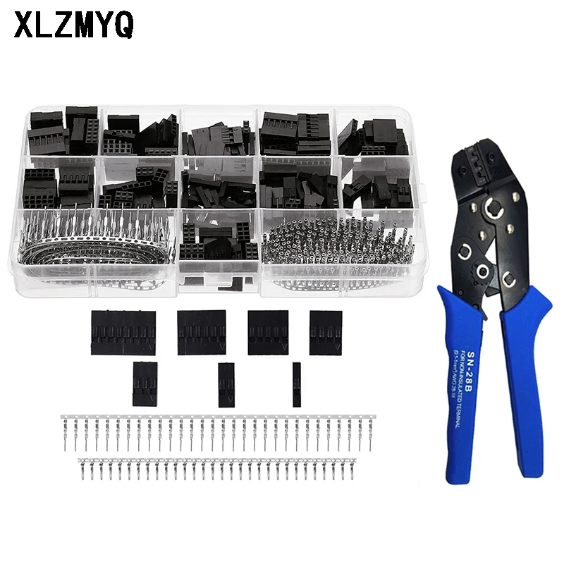 SN-28B + 620pcs Dupont Wire Cable Jumper Pin Header Connector Housing Kit Male Crimp Pins+Female Pin Connector Terminal Pitch