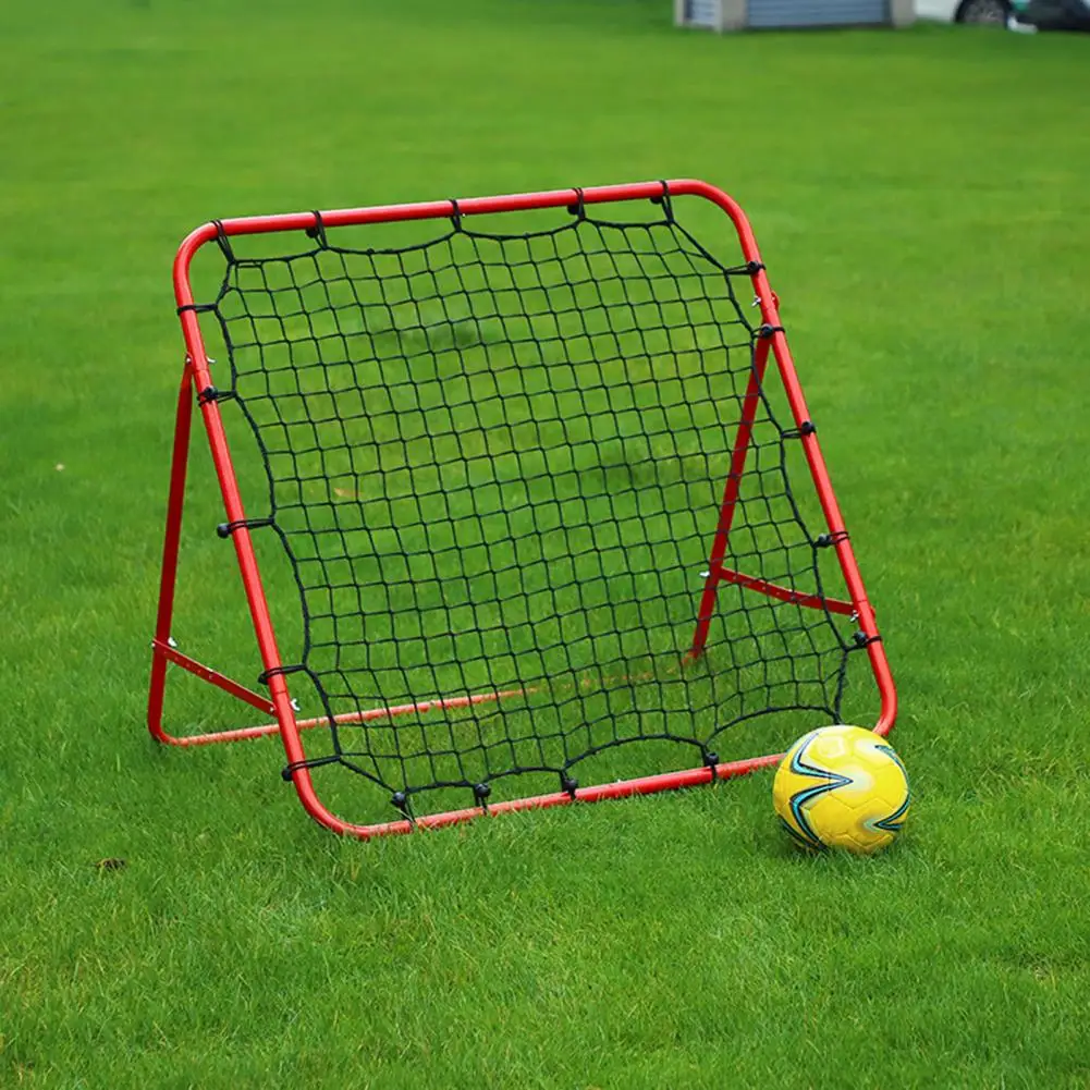 Equipo de entrenamiento de fútbol, Red de rebote de fútbol de ángulo ajustable, con 20 Cuerdas elásticas, entrenamiento para principiantes, Kickback portátil