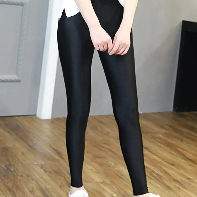 Women Black Shiny Legging Ladies Plus Size Push Up Slim Leggings High Waist Stretchy Soft Women Elastic Trousers 2024 Neqw