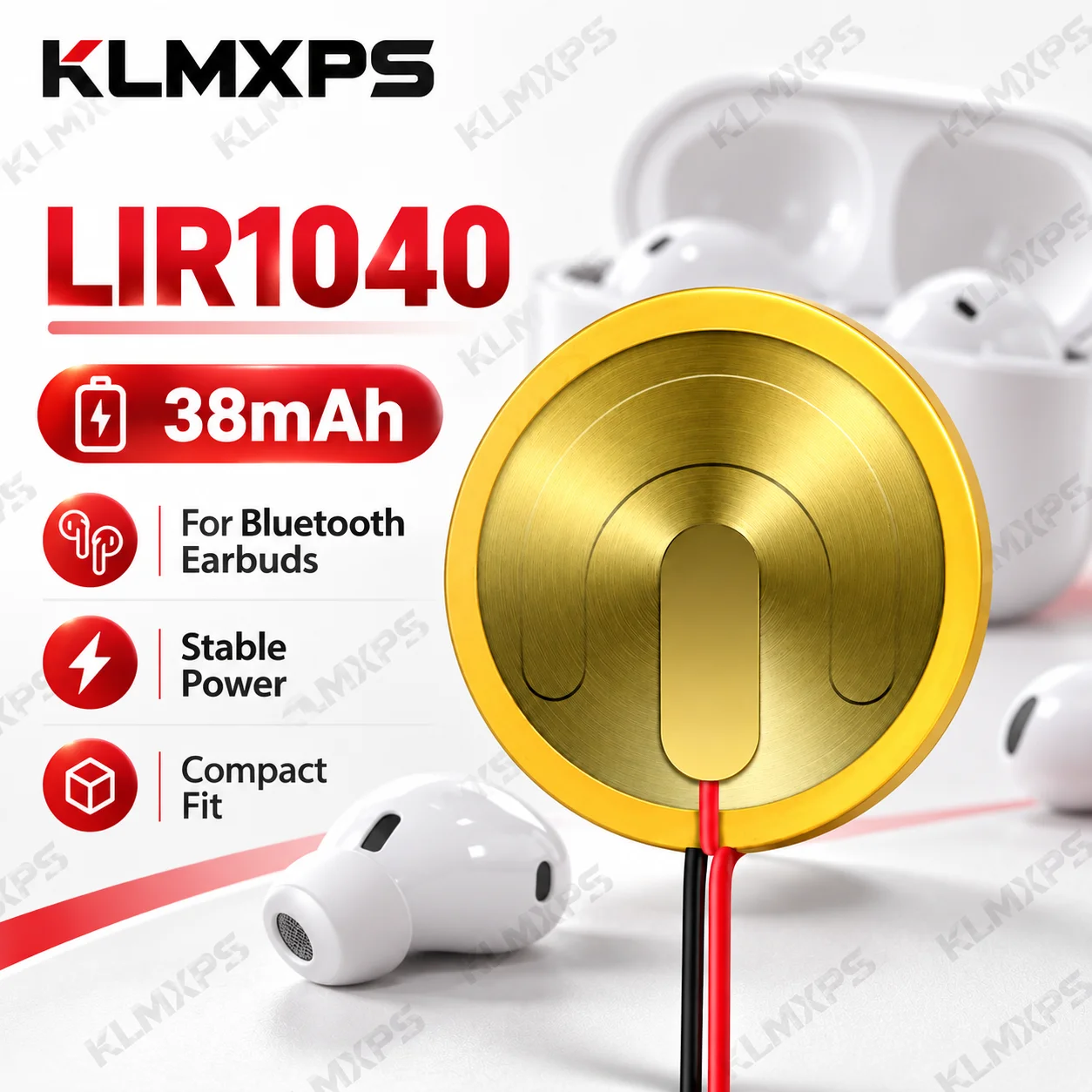 LIR1040 3.85V Rechargeable Button Battery for TWS Bluetooth Headset, Lithium Coin Cell Battery Wholesale