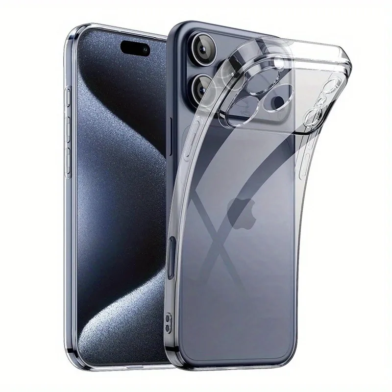 Ultra Thin Clear Phone Case For iPhone 17 16 Pro Max 17Pro Soft Silicone Transparent Cases For iPhone 15 14 13 17 Pro Max Cover