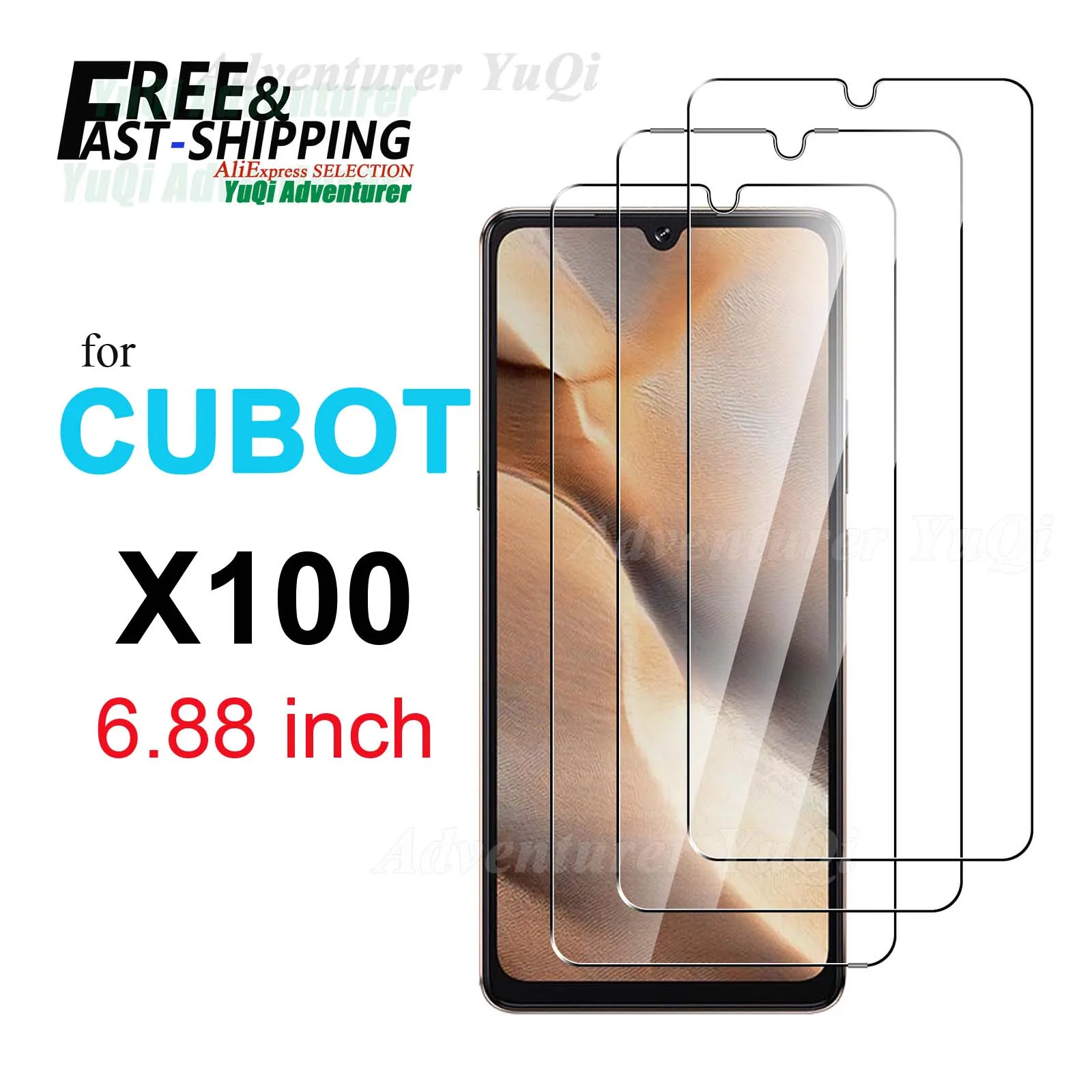 

Screen Protector For CUBOT X100 6.88 inch Tempered Glass HD 9H Transparent Clear Anti Scratch Case Friendly