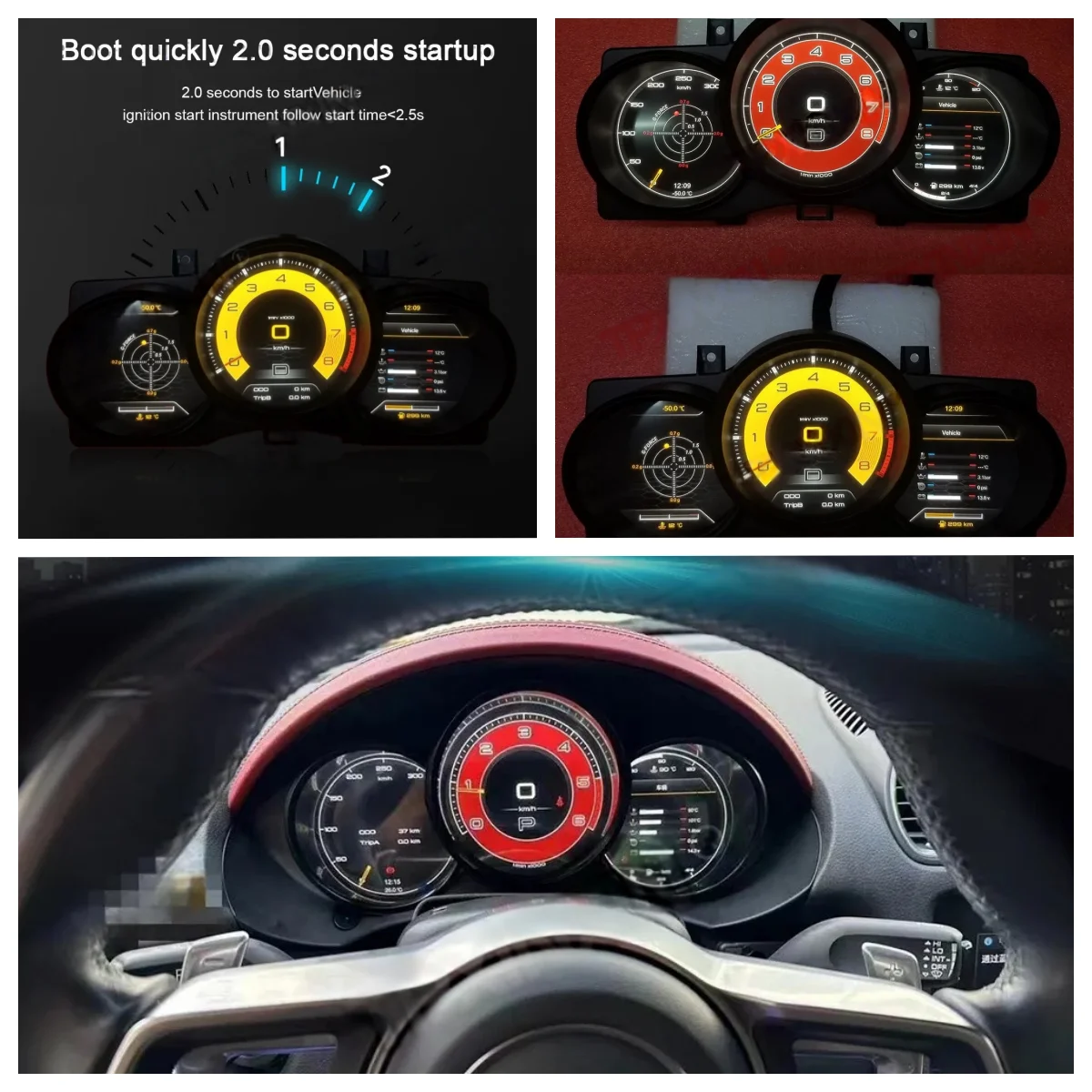 

For Porsche MACAN 2014-2023（PCM3.1-4.1）and Boxster 2016-2022 Linux Instrument Panel DisplayDigital Dashboard Cluster CockPit