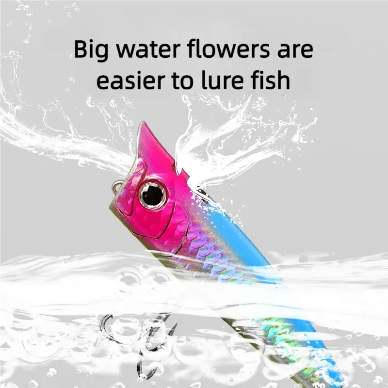 1pcs/5pcs Topwater Popper 9g 14.5g 18g Floating Rock pop Artificial Hard Baits for Bass Perch Pike Fishing Lure - Detail Angle #05