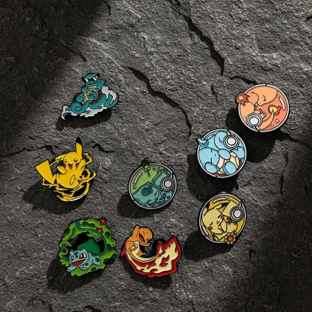 8 Pcs Anime The Pokemon Cartoon Brooch Christmas Character Enamel Pin Backpack Clothing Jewelry Metal Badge Accessories Gift image 4