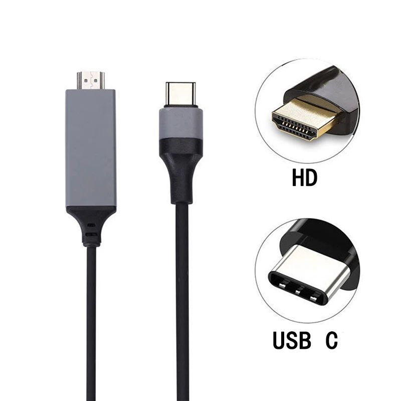 USB C to HDTV Cable Type-C Thunderbolt3/4 to 4K UHD Monitor Display Adapter Cord Compatible for Macbook Ipad Pro ChromeBook XPS