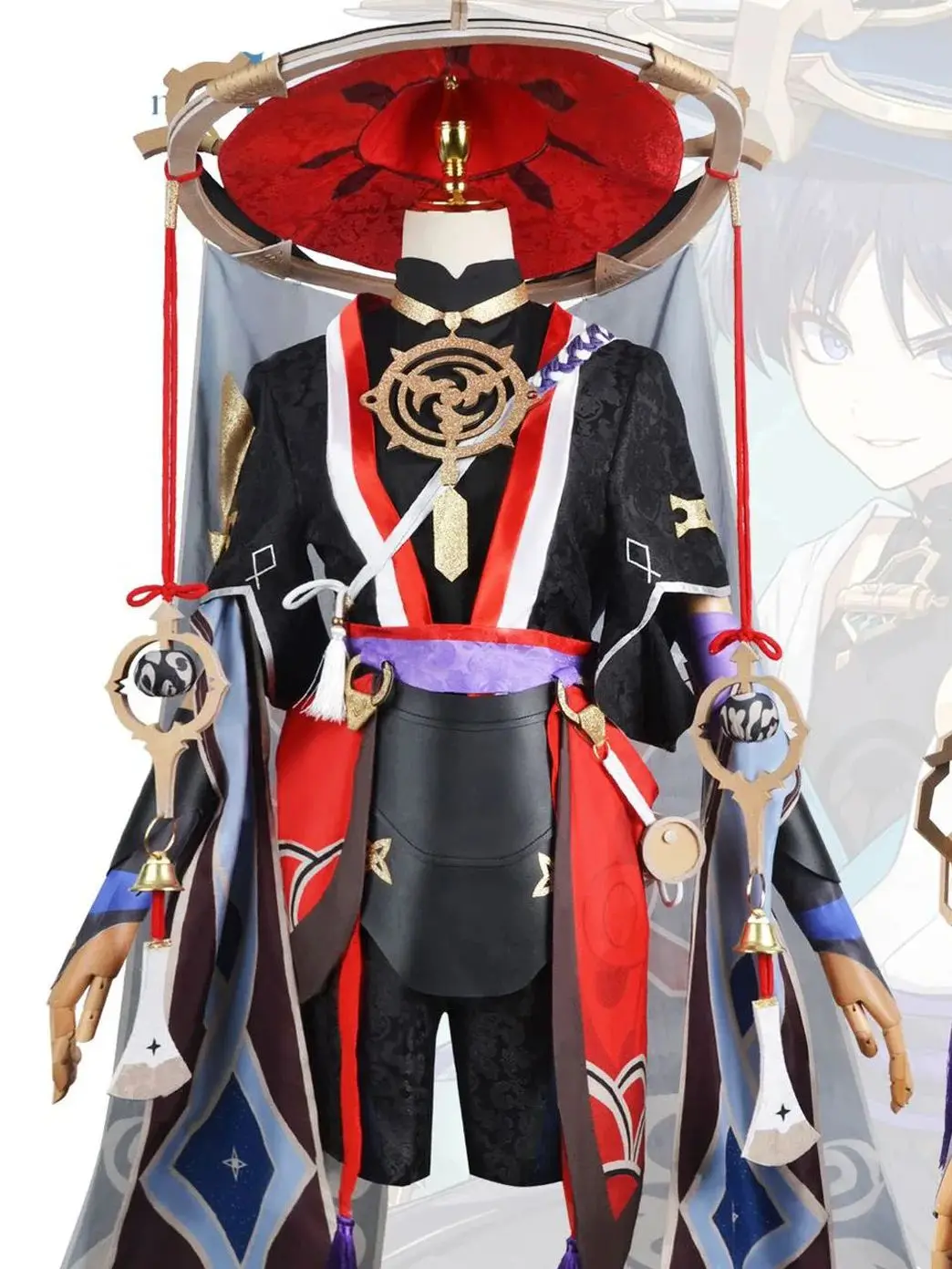 

Genshin Impact Scaramouche Wanderer Cosplay Costume Halloween Balladeer Kunikuzushi Bucket Hat Costume Wig Cos Sumeru Anemo Suit