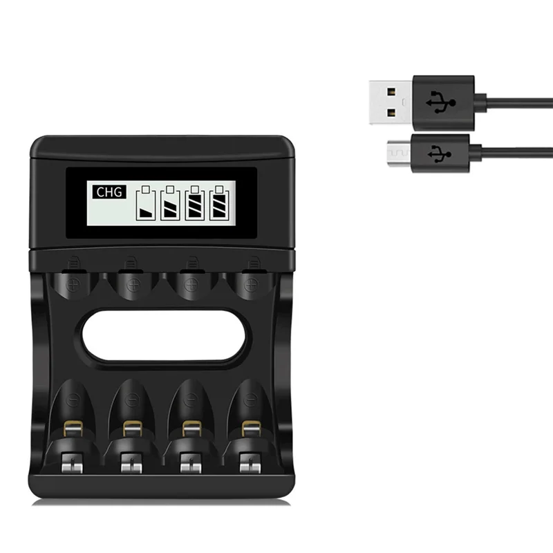 

-MEOF 4 Slots 1.5V Li- Batteries Charger Smart Battery Charger For Rechargeable Li- Batteries