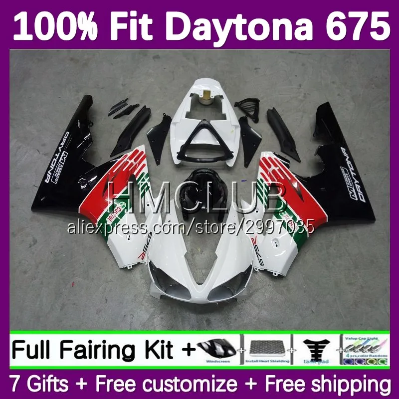 Injection Fairing For Triumph Daytona 675 02 03 05 06 07 08 85No.106 Daytona675 2002 2003 2004 2005 2006 2007 2008 white green