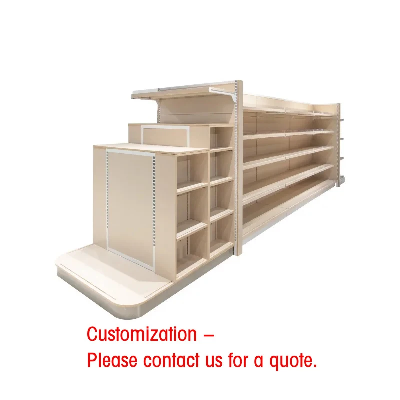 custom.Gondola Shelving Heavy Duty Grid Shelf Metal Supermarket Grocery Convenience Anti-corrosion Powder-coated Multifunc