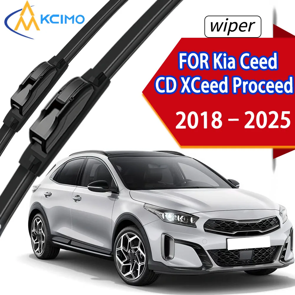 

Car Front Wiper Blades For Kia Ceed CD XCeed Proceed 2018–2025, Anti-Aging Rubber Wipers Long Lasting Rubber Wipers