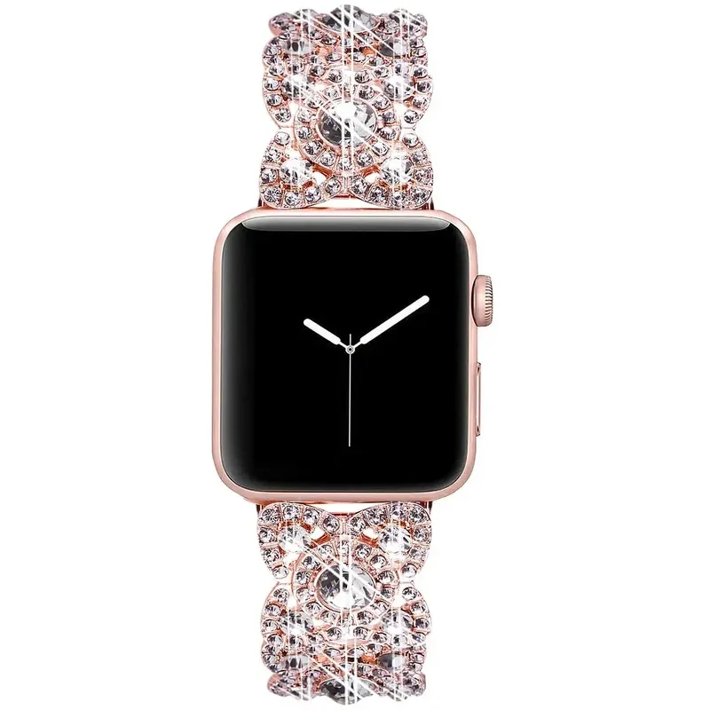 

Роскошный ремешок для Apple Watch Ultra 49 мм 45 мм 44 мм 42 мм 41 мм 40 мм 38 мм Металлический ремешок с бриллиантами Iwatch Series 9 8 7 6 SE 5 4 3