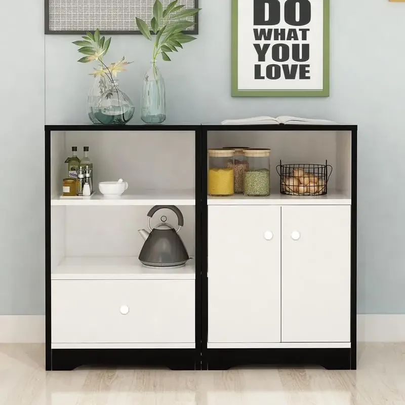 A small cabinet with a 30cm deep narrow kitchen ultra-thin storage cabinet and a wine cabinet integrated against the wall