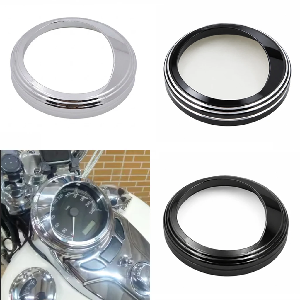 Motorbike Speedometer Trim Bezel Ring Visor Cover For Harley Touring Road King Dyna Softail with 5