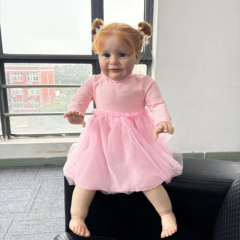 65CM 26インチ巨大サイズリボーンドール幼児ベビードールゾーイ愛らしいプリンセスガール多くのディテールが施された塗装肌、血管が見えるボネカス
