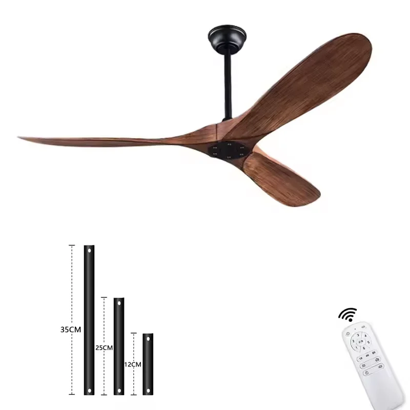 

85-265V Solid Wood Bland 52 60 Inch Ceiling Fans with LED DC Motor Remote Control ventiladores para casa 산업용 선풍기Free Shipping