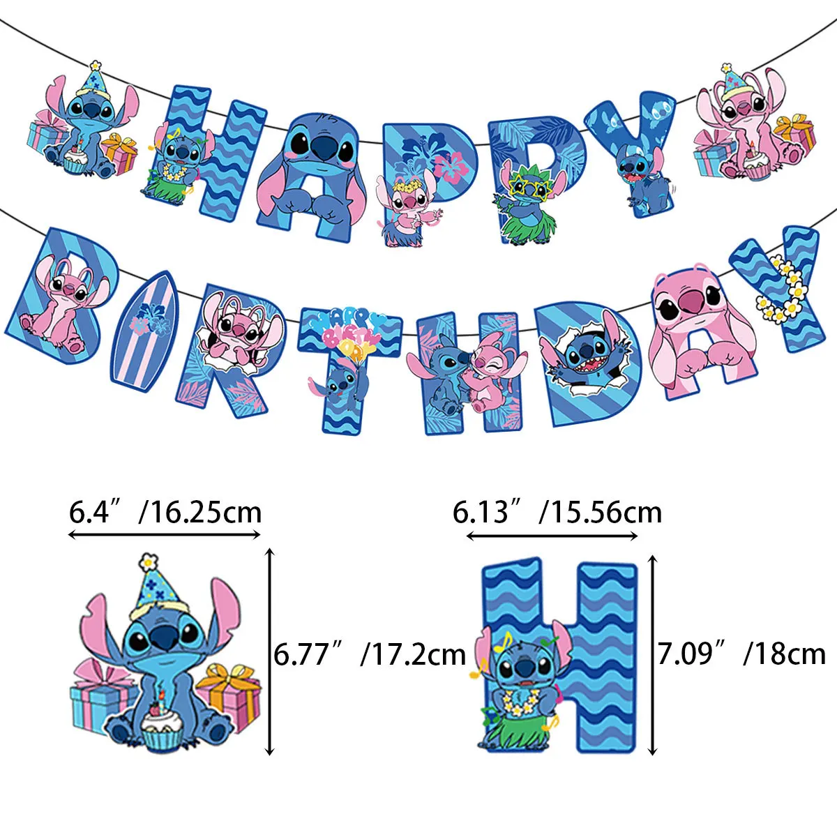 Disney minnie ,stitch,Lightning McQueen anime merchandise banners, Party Supplies, Happy Birthday Banner, Party Scene Decoration
