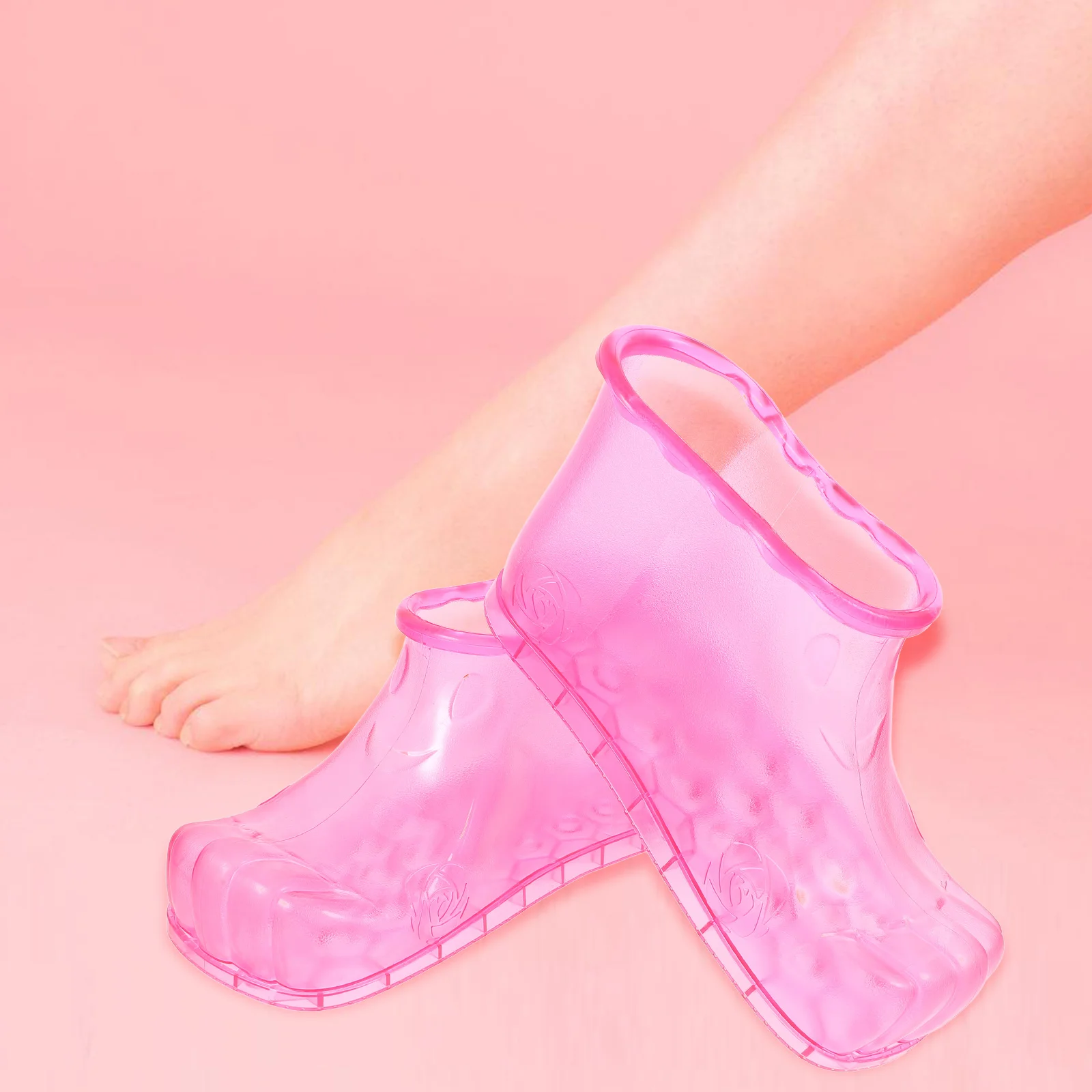 

1 Pair Soaking Shoes Home Use Durable Pvc Non-Slip Sole Bath Boots Large Capacity Foot Soak Container Practical Foot Bathing
