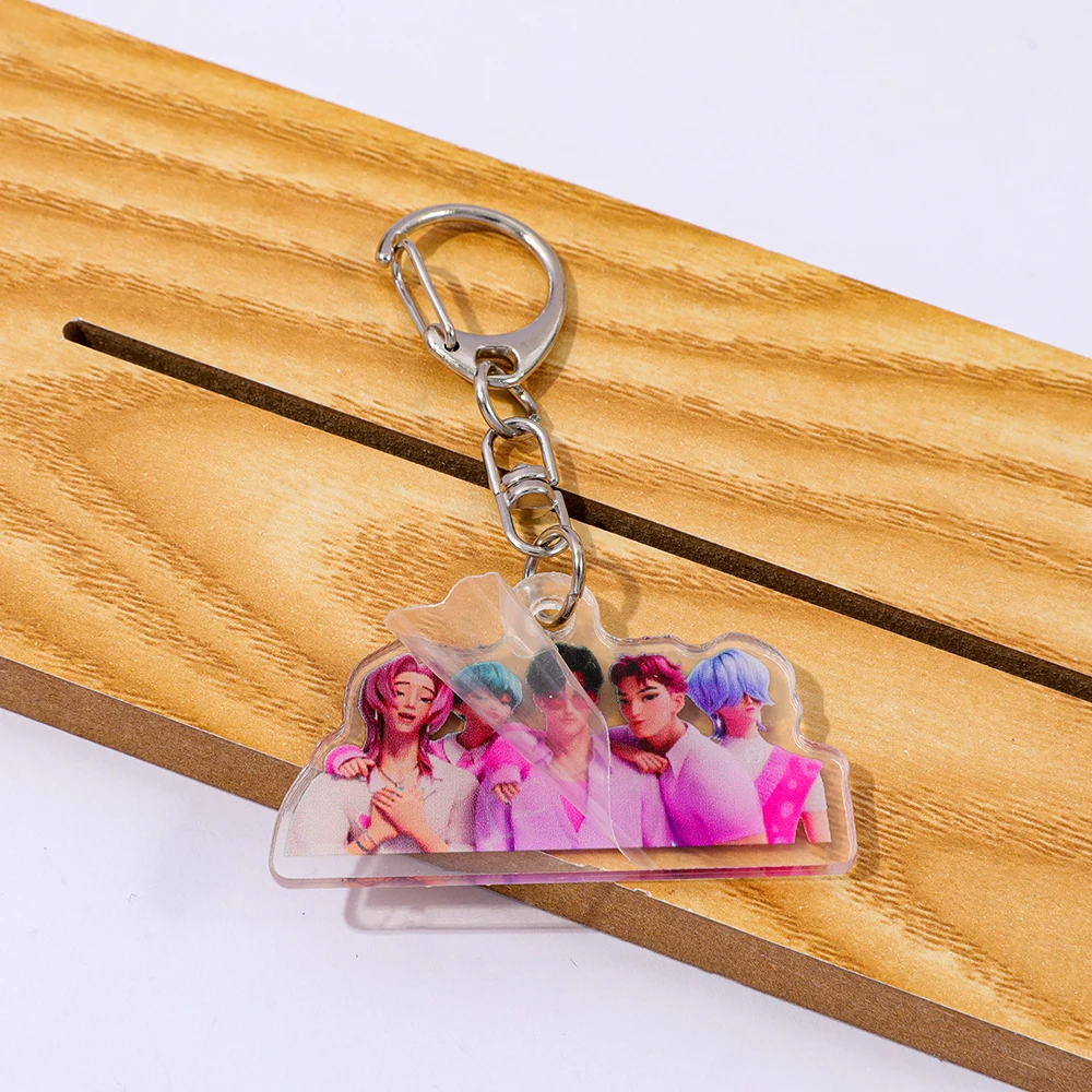 جديد ساجا بنين Kpop شيطان الصيادين هنتركس سر سلاسل المفاتيح اكسسوارات رومي زوي جينو ميرا حلقة رئيسية الاكريليك Keyrings المشجعين الهدايا #6