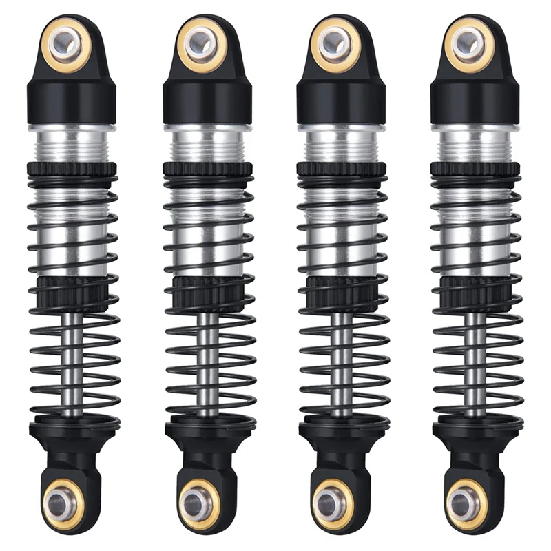 Accessories 4 Pcs For 1/18 TRX-4M Simulation Climbing Model Car Aluminum Alloy Shock Absorber Can Be Filled With Oil,Black