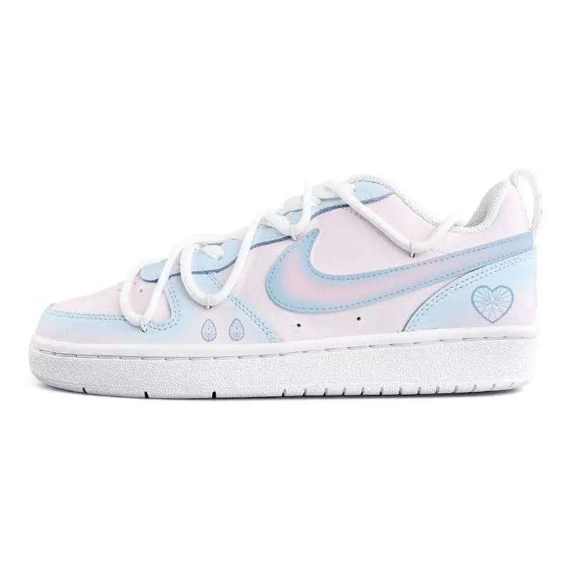 

[Custom Crystal]Nike Court Borough Series Skateboard Shoes Women's Low-Top Pink