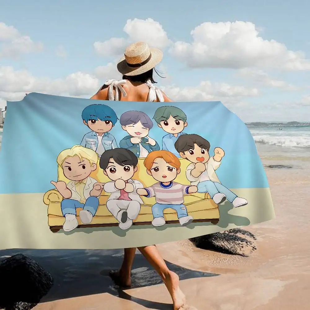 world-renowned Group B-Bts Kpop Microfiber Blanket Quick Drying Beach Towels Oversized Printing Absorbent Pool Towel Blanket
