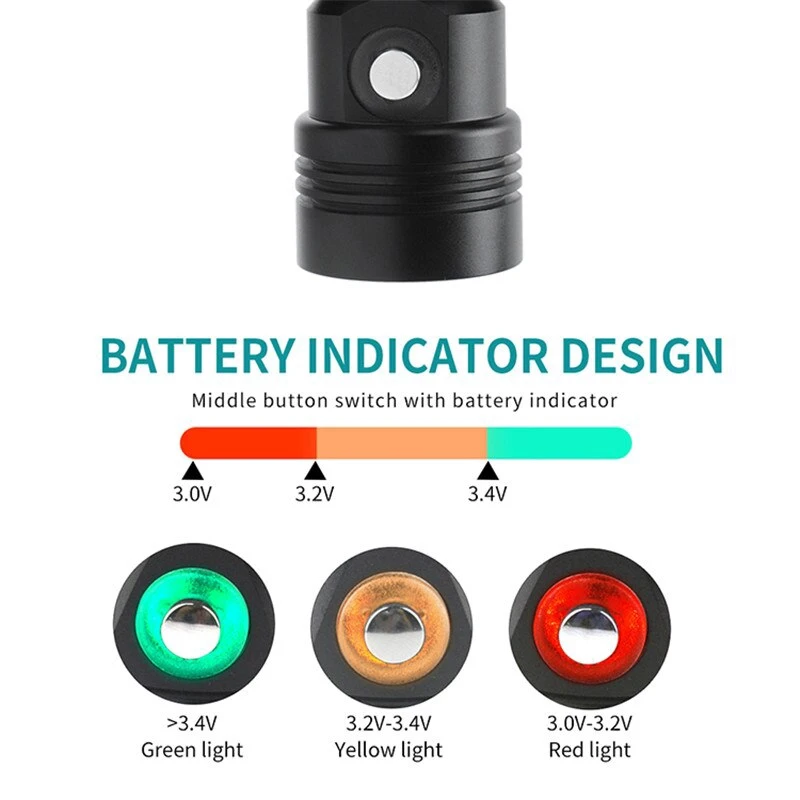 Imagem -04 - Farol de Mergulho Subaquático Led Luz Brilhante Lanterna Branca Impermeável Preenchimento de Fotos Profissional 220m l2
