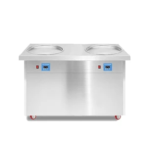 لعام 2022 آلة صنع الآيس كريم المقلي التجارية مزدوجة المقلاة التايلاندية لفائف الآيس كريم المدرفلة أعلى 10 مبيعات لآلة الآيس كريم التايلاندية - رقم 7