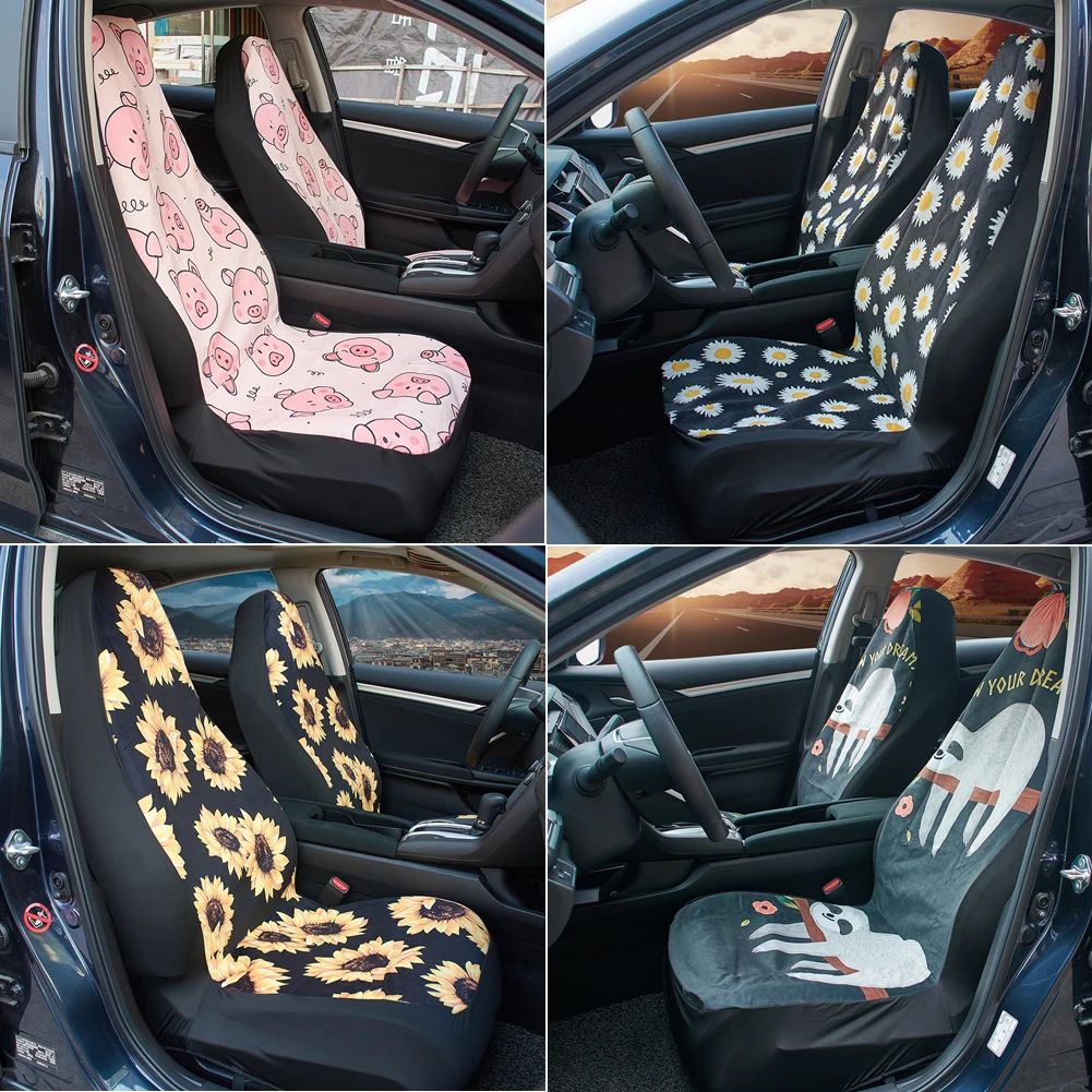 2PCS Auto Front Seat Covers Polyester Dirty Protection Car Van Seat Cover Mat Protector Universal Accessories Durable