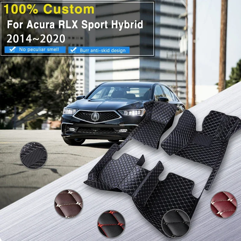 

Качественные автомобильные коврики для Acura RLX Sport Hybrid KC2 2014 ~ 2020, водонепроницаемые ковры, автомобильные коврики, полный комплект Alfombra Para Auto Car Acce