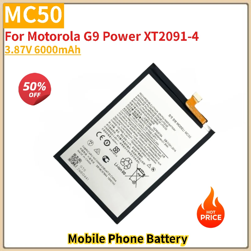 

3.87V 6000mAh MC50 Battery For Motorola G9 Power XT2091-4 Phone Brand-New High Quality