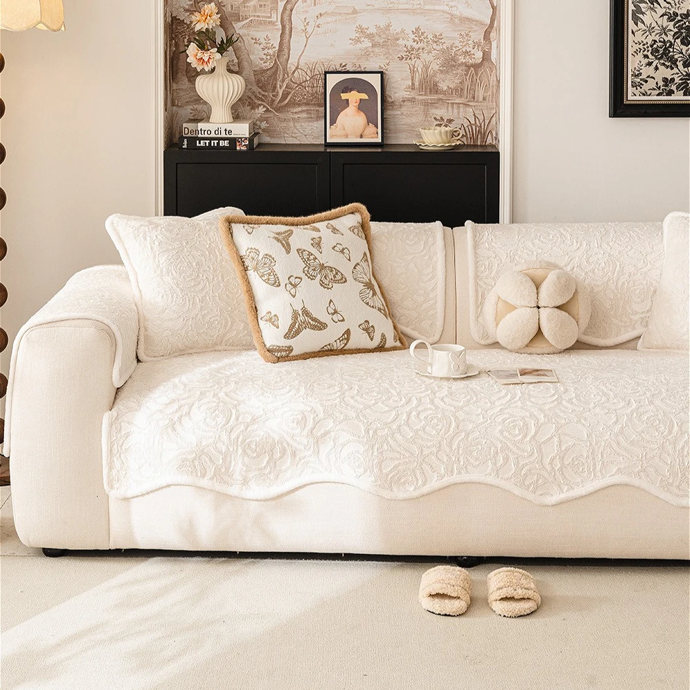 رشاقته أريكة حصيرة غطاء الشمال الوردي الجاكار الزاوية L شكل الأرائك منشفة عدم الانزلاق الأريكة حامي غرفة المعيشة 1/2/3/4 مقاعد صوبارفير #3