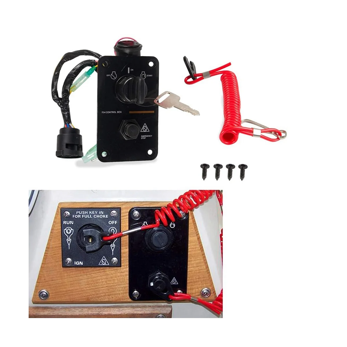 DC12V Outboard Vertical Single Control Key Panel Switch Panel for 704-82570-12-00 704-82570-08-00