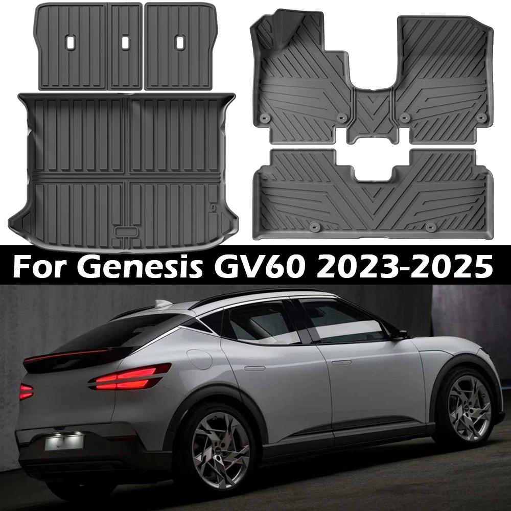 

Car Floor Mats for Genesis GV60 2023 2024 2025 TPE Floor Mats Cargo Liner All-Weather Protection TPE Interior Accessories Black