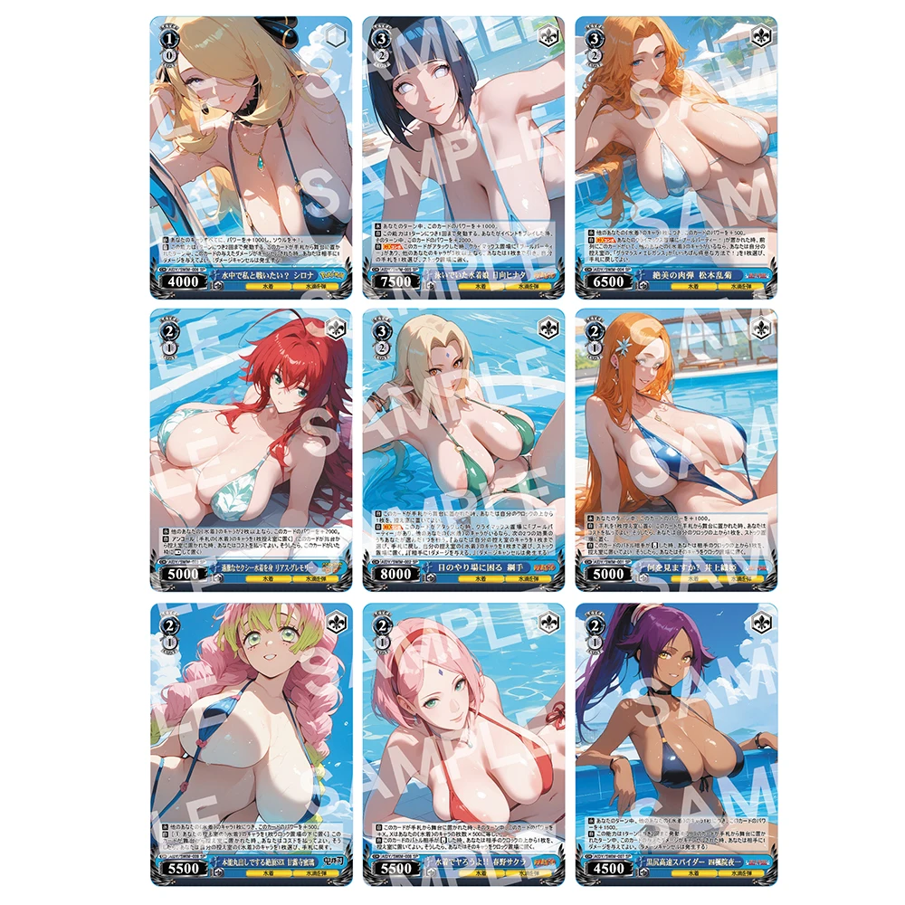 One Piece Beauty Swimsuit Collection Card Nami Vivi Nicole Robin Yamato Colorful Glitter Foil Stamping Texture Boys Holiday Gift