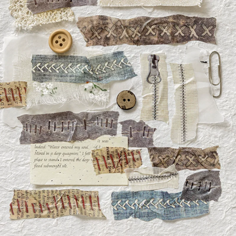 

Mr. Paper Retro Washi Tape 1 Roll Irregular Line PET Tape Clothing Decoration Handbook DIY Gifts for Friends Family Girlfriends