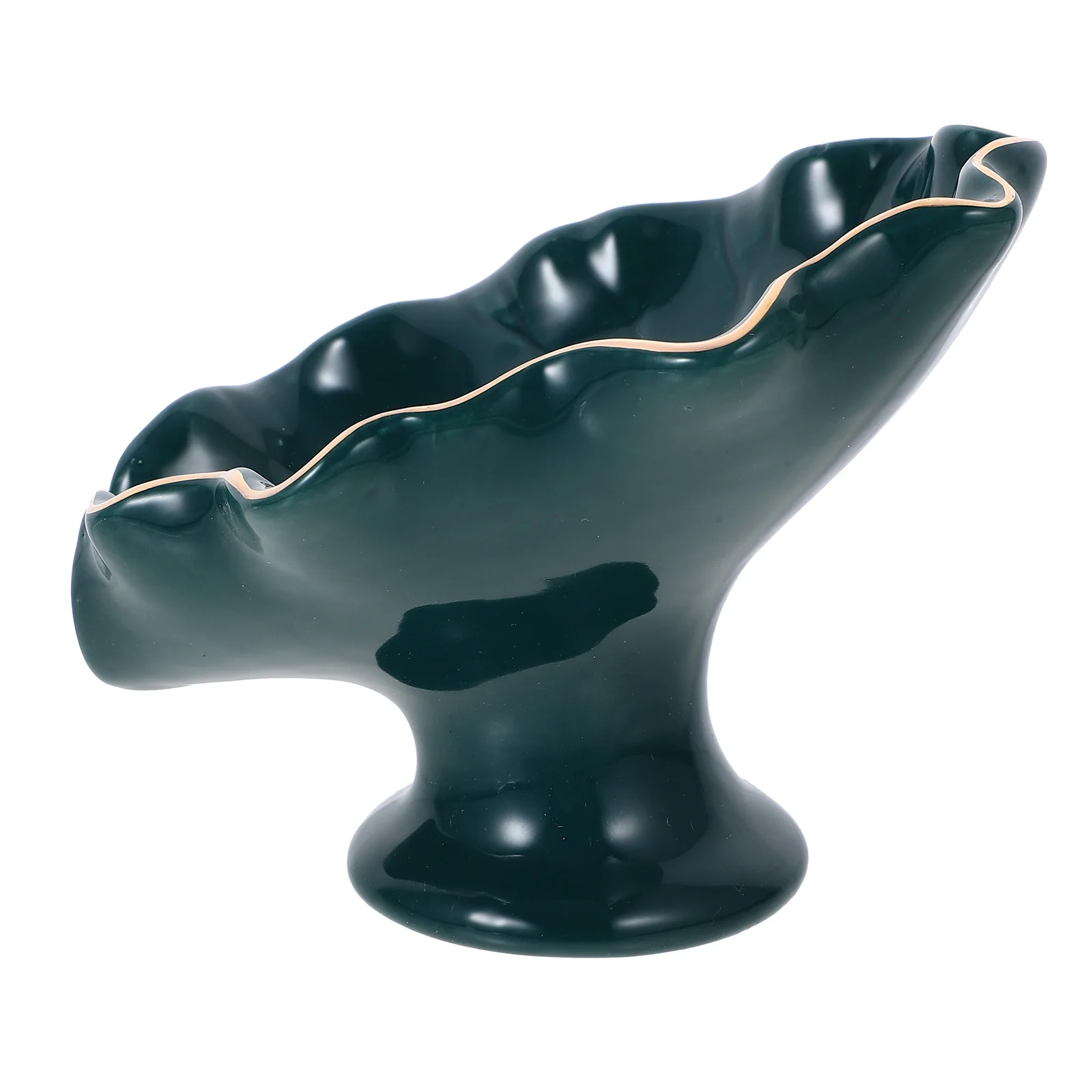 

Ceramic Soap Dish Lotus Leaf Design Self Draining Bathroom Kitchen Countertop Decorative Soap Holder Tray Wear-Resistant