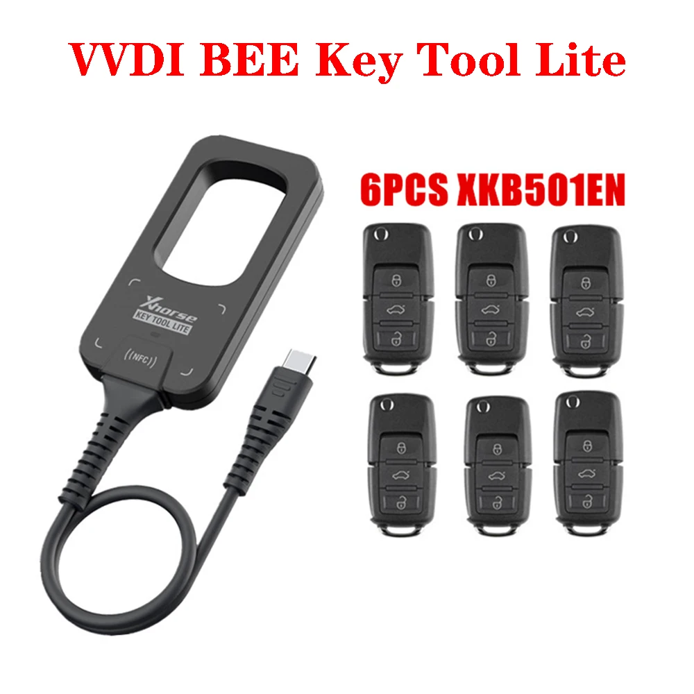 Xhorse VVDI BEE Key Tools Lite with 6Pcs B5 Wire Remotes Connect to Android Phone Generate Transponder Frequency Detection